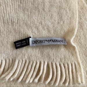 Emporio Armani cream wool scarf